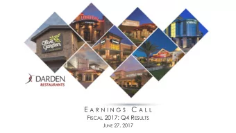 $ 4.02 3.4 % S AME -R ESTAURANT S ALES A DJUSTED D ILUTED EPS FROM T OTAL S ALES G ROWTH G ROWTH 1