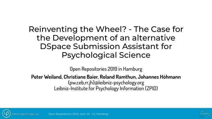 reinventing the wheel the case for the development of an