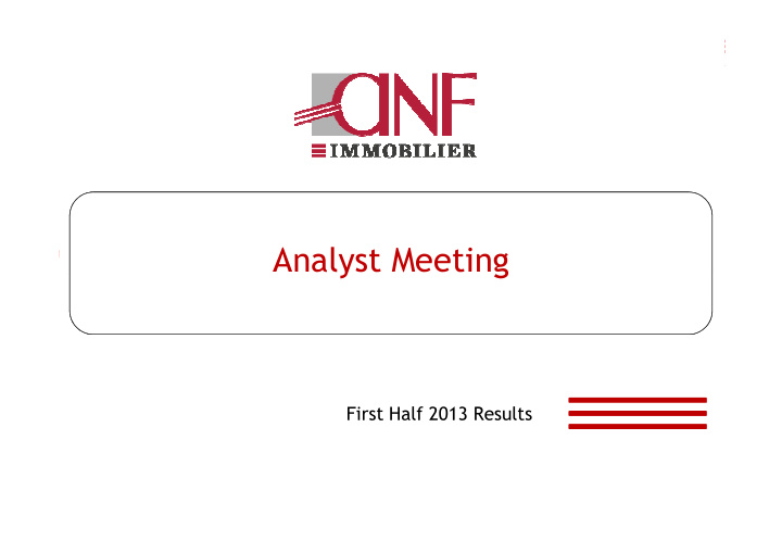 analyst meeting analyst meeting