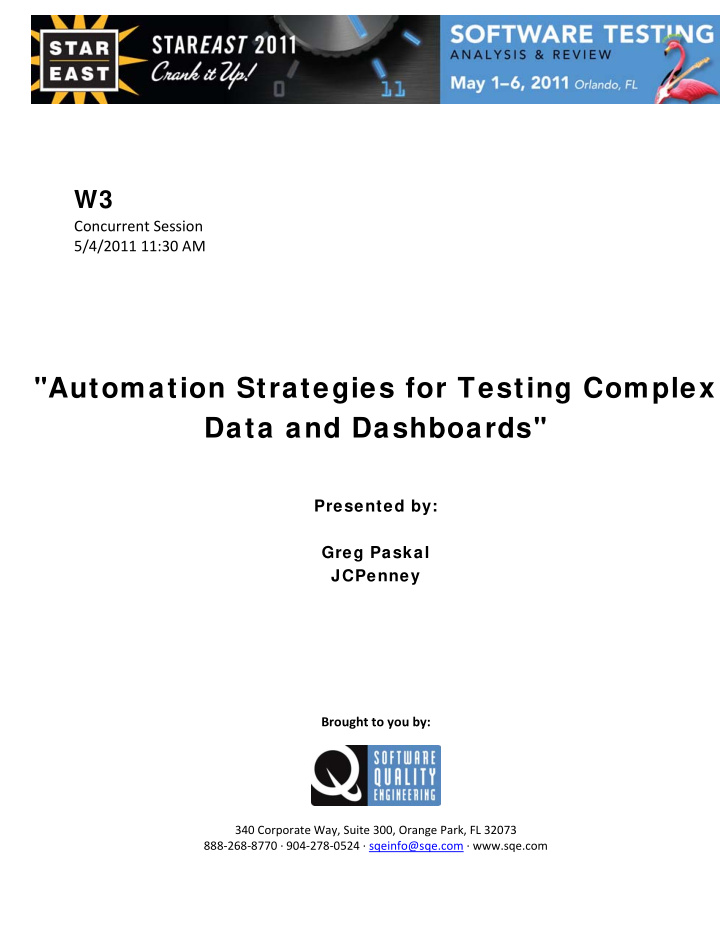 automation strategies for testing complex data and
