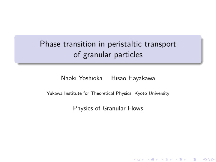 phase transition in peristaltic transport of granular