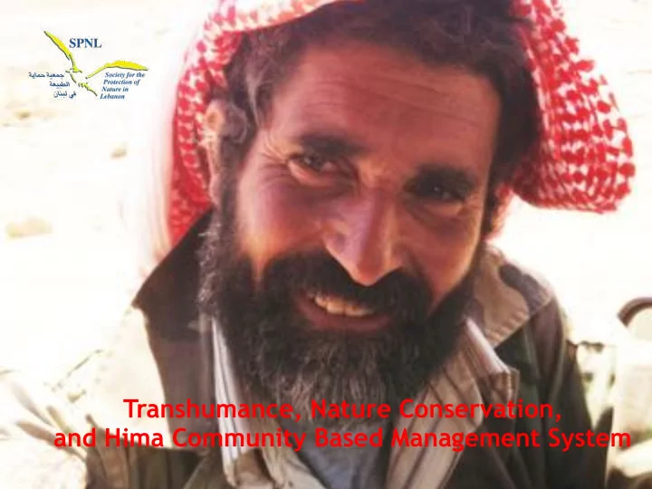 transhumance nature conservation and hima community based