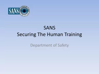 SANS  Securing The Human Training  Department of Safety  Securing the Human Training    Web