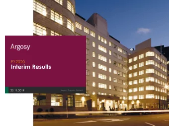 Interim Results  20.11.2019  Agenda  PRESENTED BY  Highlights  4  Strategy/Portfolio  6  Financials