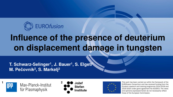 on displacement damage in tungsten