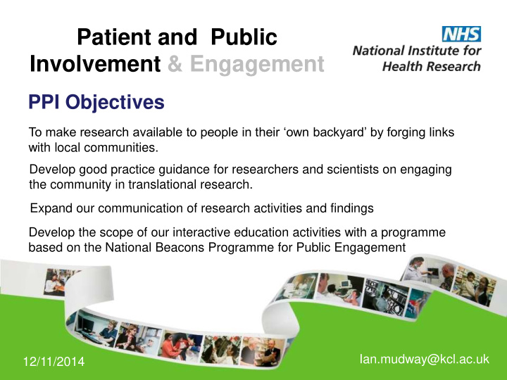 patient and public involvement engagement