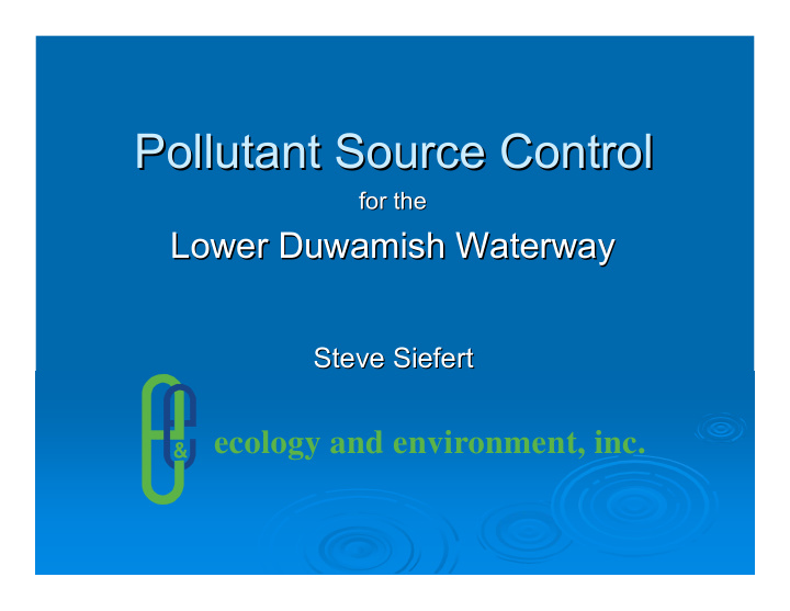 pollutant source control pollutant source control