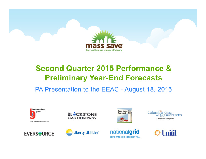 second quarter 2015 performance amp preliminary year end