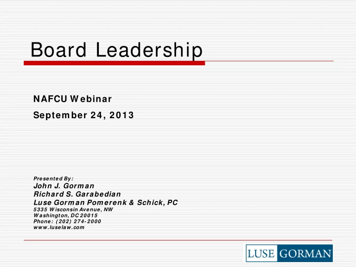 board leadership