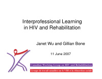 interprofessional learning in hiv and rehabilitation