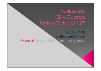 Wo rth ke e ping  in I  p  g  E  S:  Cultura l e xpre ssio n    Wo rksho p g ro ups    T