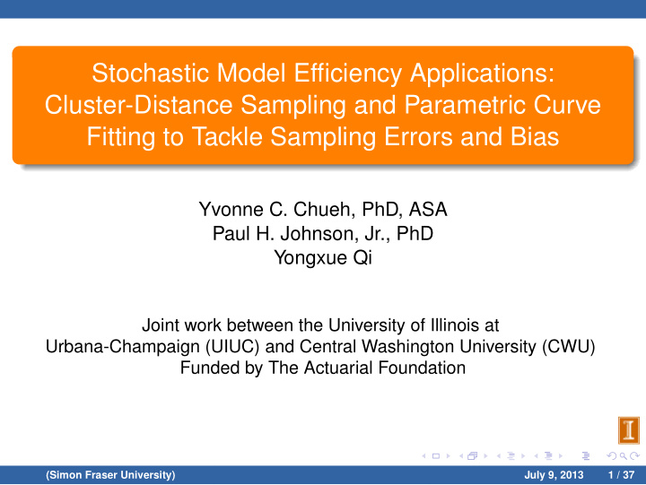 stochastic model efficiency applications cluster distance