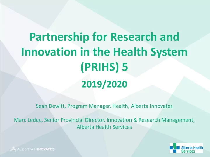 partnership for research and innovation in the health