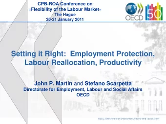 Labour Reallocation, Productivity John P. Martin and Stefano Scarpetta  Directorate for Employment,