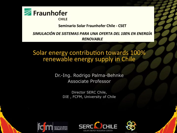 solar energy contribu0on towards 100 renewable energy