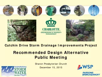 Recom m ended Design Alternative  Public Meeting  Sharon Presbyterian Church  December 15, 2015  I
