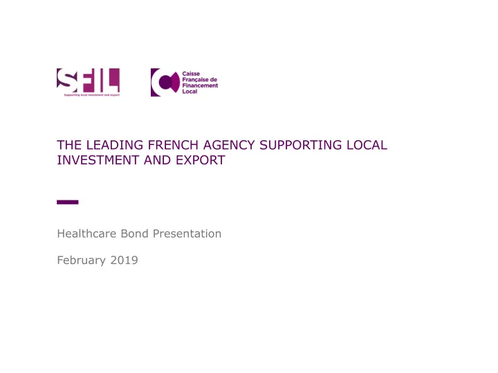 healthcare bond presentation february 2019 disclaimer