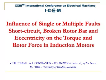 Influence of  Single or Multiple Faults  Short-circuit, Broken Rotor Bar and  Eccentricity on the