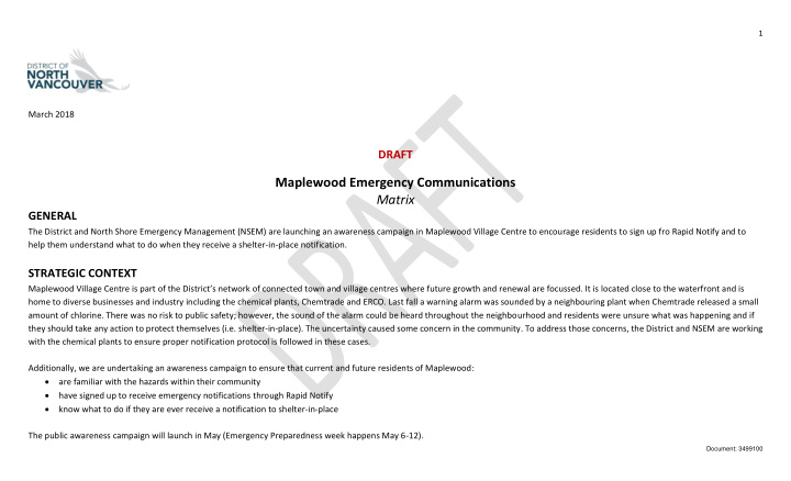 march 2018 draft maplewood emergency communications