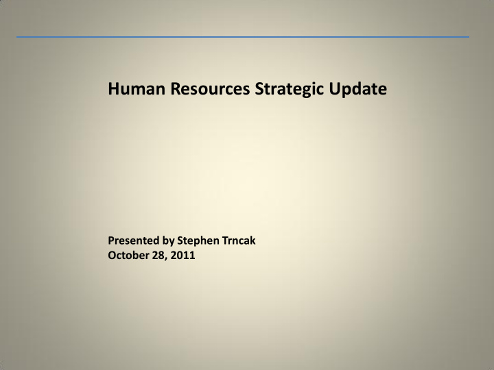 human resources strategic update