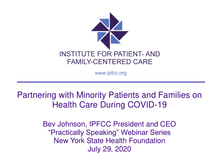 partnering with minority patients and families on health
