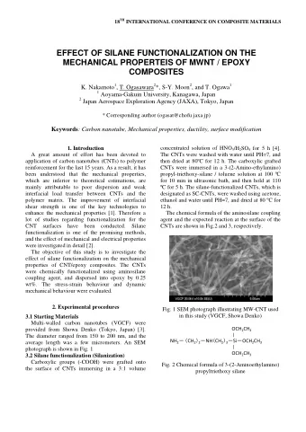 EFFECT OF SILANE FUNCTIONALIZATION ON THE  MECHANICAL PROPERTEIS OF MWNT / EPOXY  COMPOSITES K.