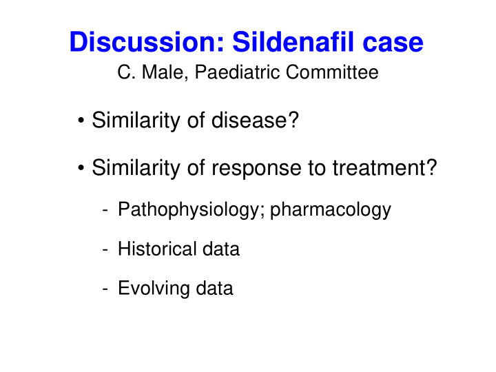 discussion sildenafil case