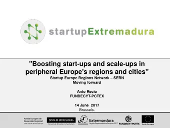 &quot;Boosting start-ups and scale-ups in  peripheral Europe's regions and cities&quot; Startup