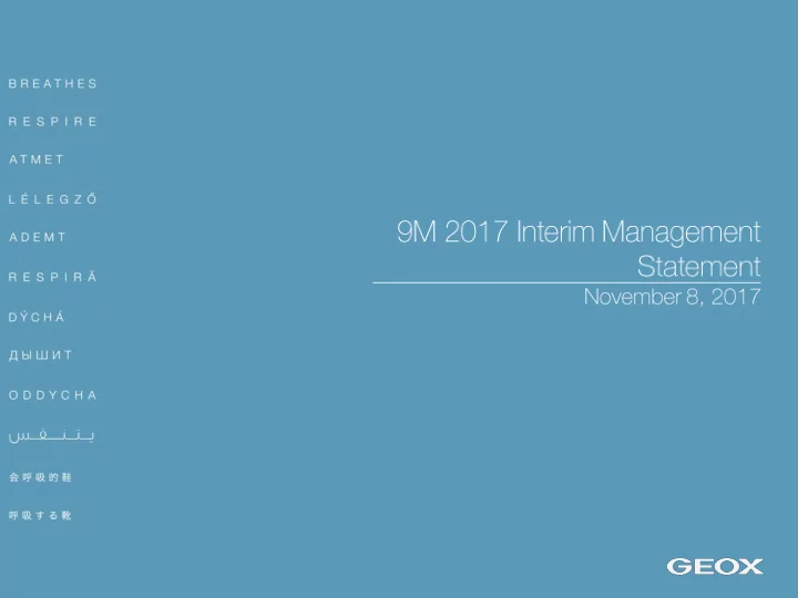 9m 2017 sales euro 733 million vs 739 million in 9m 2016