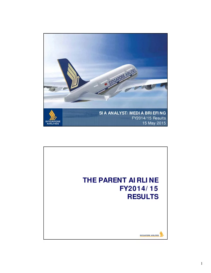 the parent ai rli ne fy2014 15 results