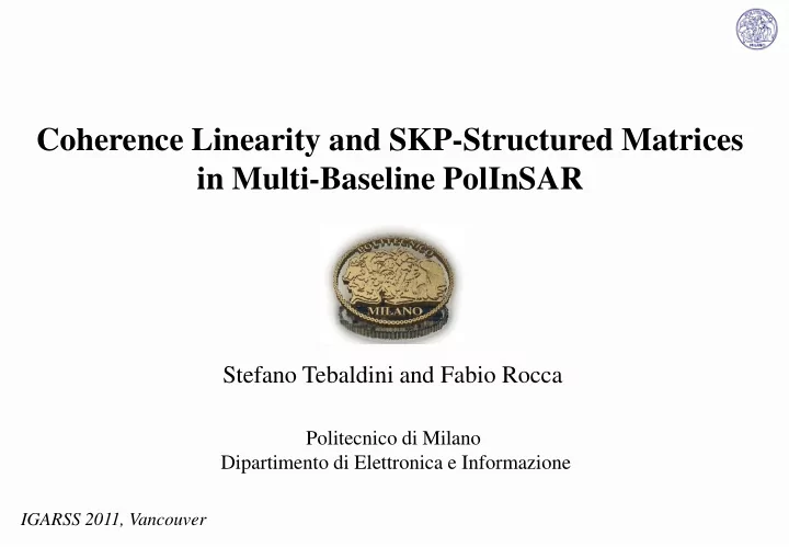 coherence linearity and skp structured matrices