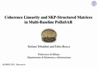 Coherence Linearity and SKP-Structured Matrices  in Multi-Baseline PolInSAR  Stefano Tebaldini and