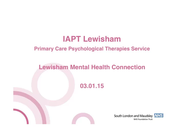iapt lewisham