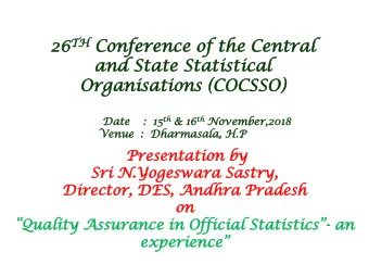 an  and  d St  State  ate St  Stati  atisti  stical  cal  Org  rganis  anisation  ations  s (C