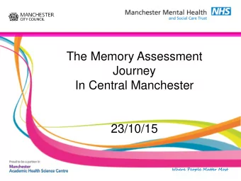 In Central Manchester  23/10/15  Where People Matter Most  Brief Introduction  What to expect