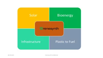 Solar  Bioenergy G renesynth  Infrastructure  Plastic to Fuel  30-09-2019  Grenesynth Confidential