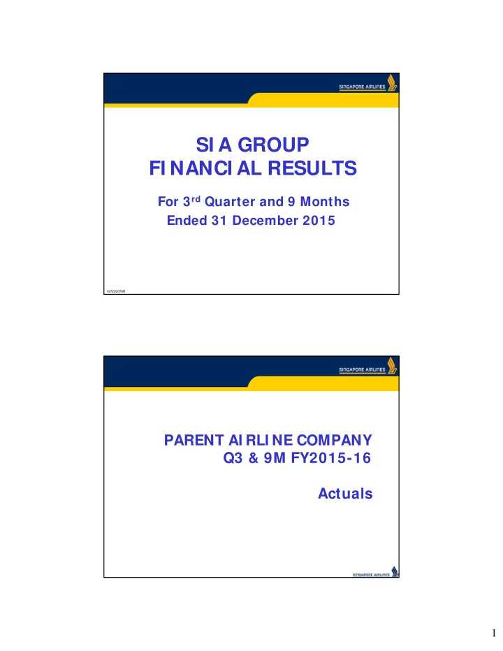si a group fi nanci al results