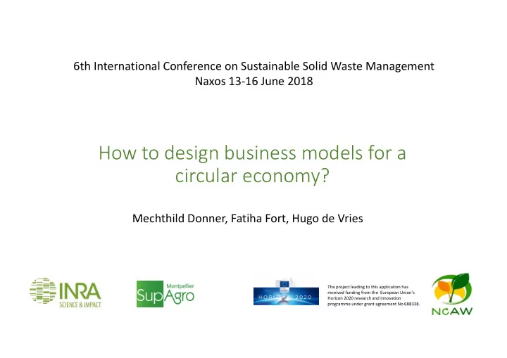 how to design business models for a circular economy