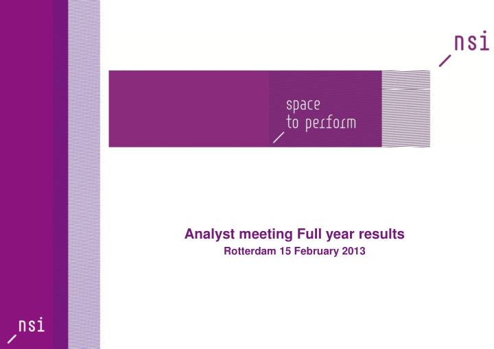analyst meeting full year results