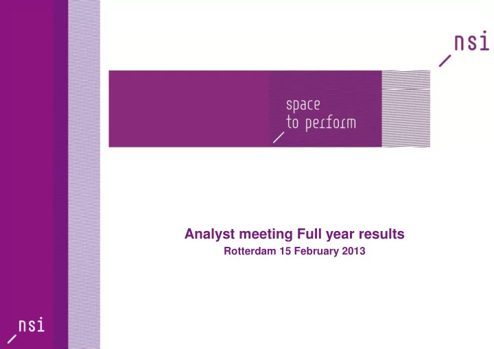 analyst meeting full year results