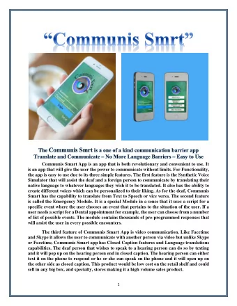 Communis Smart App is an app that is both revolutionary and convenient to use. It  is an app that