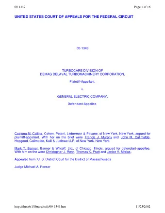 00-1349  Page 1 of 16  UNITED STATES COURT OF APPEALS FOR THE FEDERAL CIRCUIT  00-1349  TURBOCARE