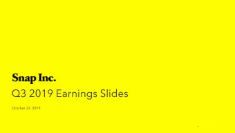 Q3 2019 Earnings Slides  October 22, 2019  Forward-Looking Statements &amp; Non-GAAP Financial