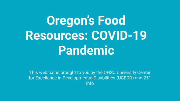 oregon s food resources covid 19 pandemic