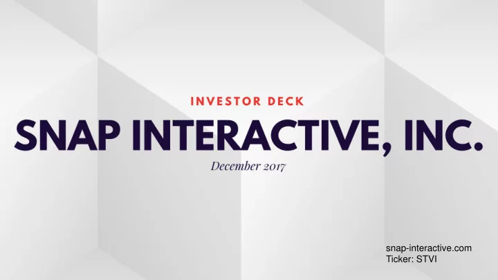 ticker stvi safe harbor
