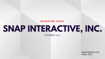 Ticker: STVI  safe harbor  This presentation is for discussion purposes only.  The material is