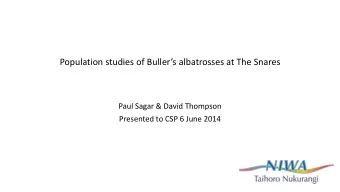 Population studies of Bullers albatrosses at The Snares  Paul Sagar &amp; David Thompson