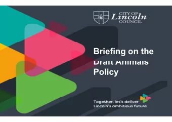 Briefing on the  Draft Animals  Policy  Animal Welfare Charter    Produced in the mid 90s