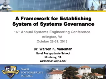 A  A Framew  amewor  ork  k for Esta  or Establishin  blishing  g  System  System of  of Systems