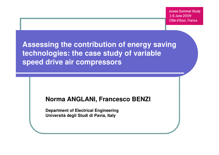 assessing the contribution of energy saving a i th t ib